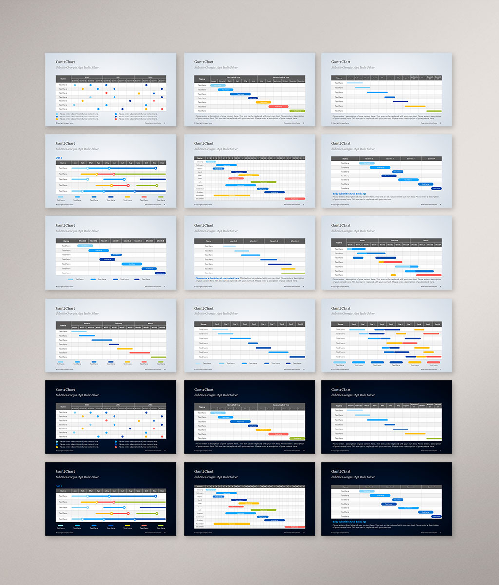 Gantt 차트 PPT 템플릿 미리보기 01